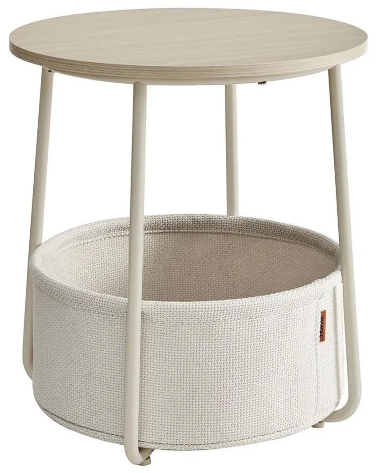 NOIRA kisasztal krémszín/fehér