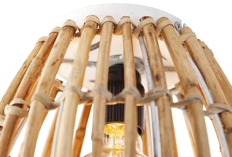 Rusztikus mennyezeti lámpa bambuszból és fehérből - Canna Capsule