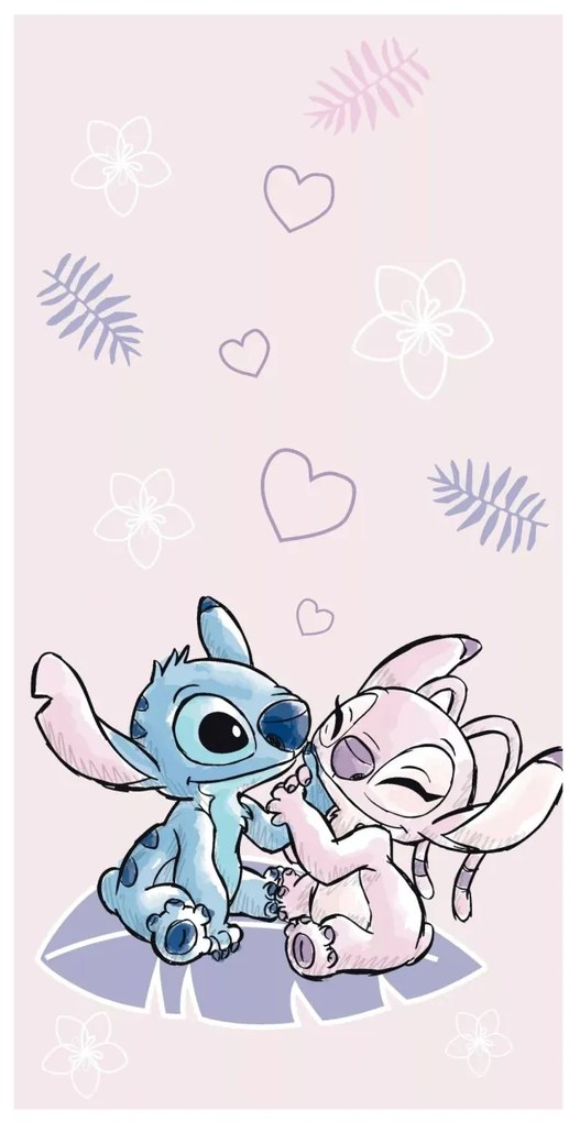 Disney Lilo és Stitch, A csillagkutya Pink fürdőlepedő, strand törölköző 70x140cm