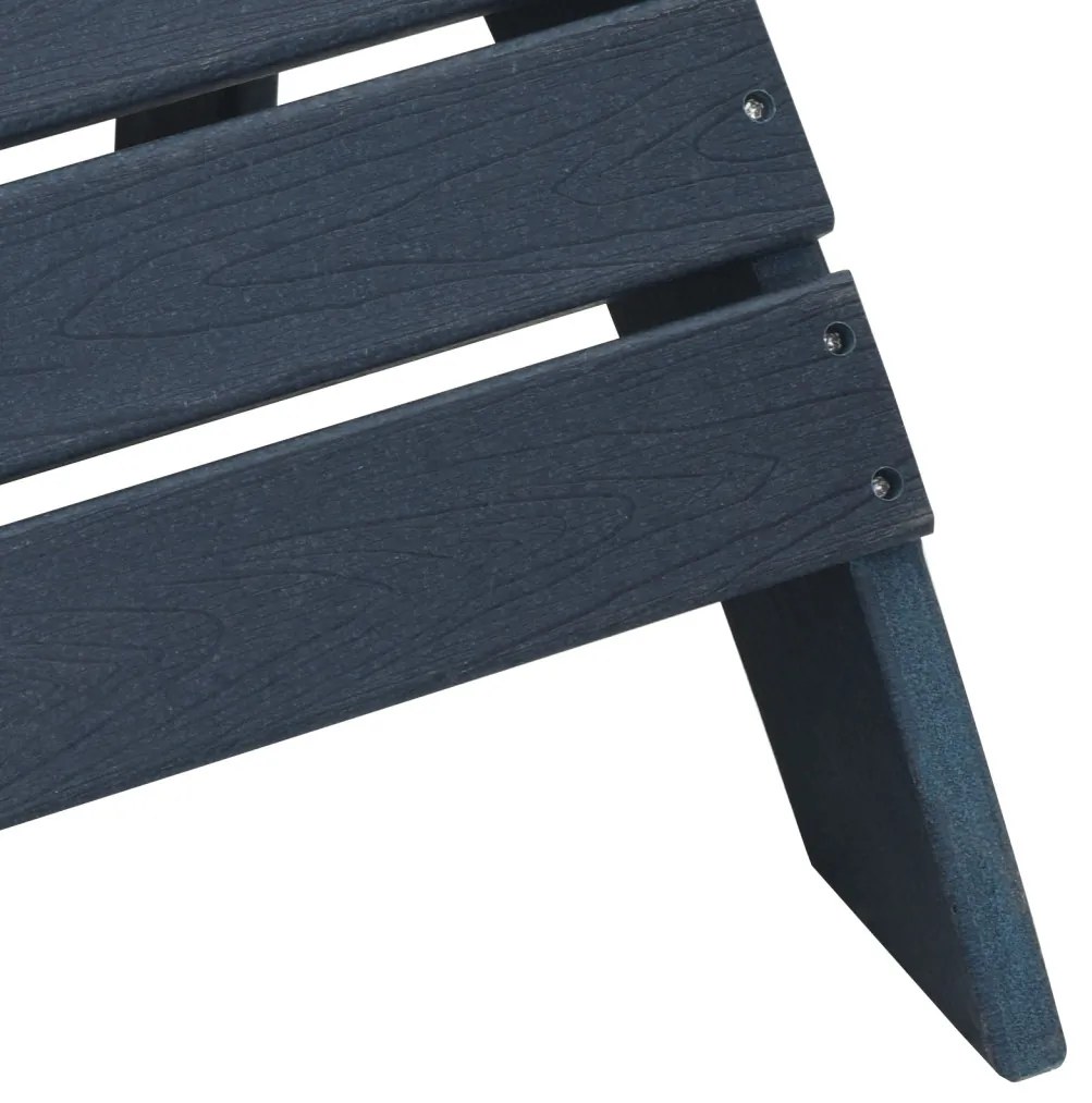 Adirondack szék lábtámasszal Tengerészkék HDPE
