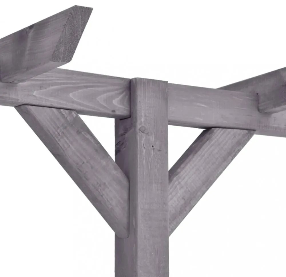 szürke impregnált fenyőfa kerti pergola 400 x 40 x 205 cm