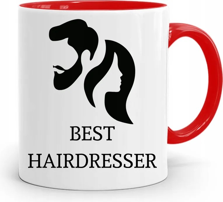 Piros Fodrász Bögre Best Hairdresser Fodrásznő fényképes nyomtatással