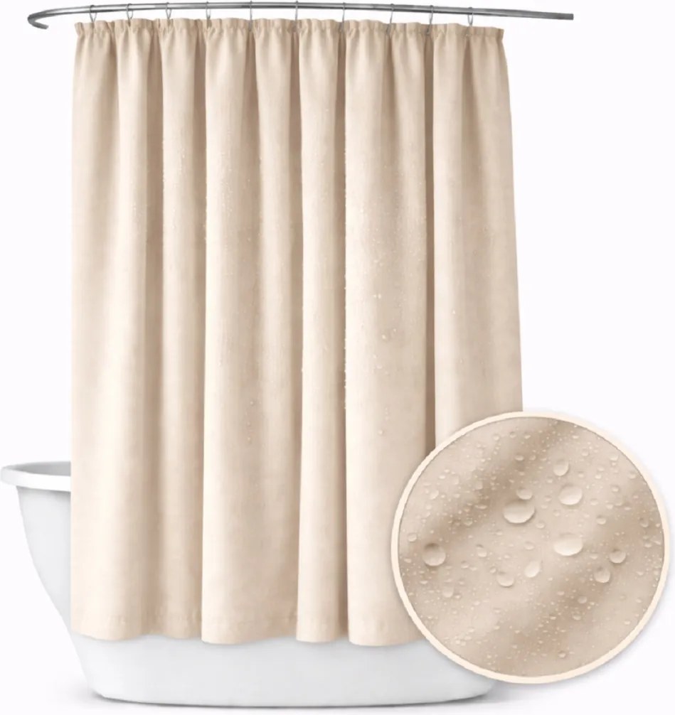 Fürdőszobai függöny 150x230 vízálló zuhanyfüggöny béka alagúthoz világos Bézs