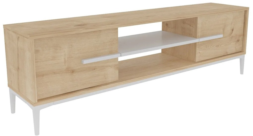 TV szekrény Eslem - Oak, White