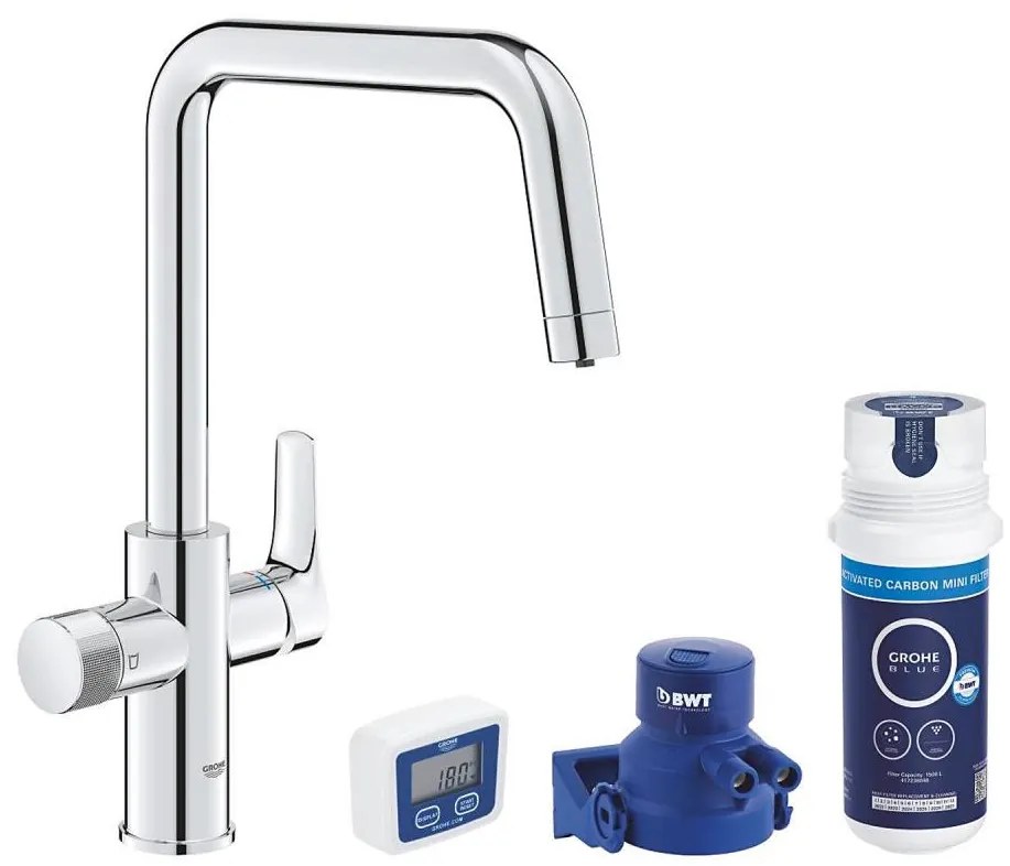 GROHE 30596000 - BLUE PURE konyhai csaptelep beépített szűrőfunkcióval, fényes króm