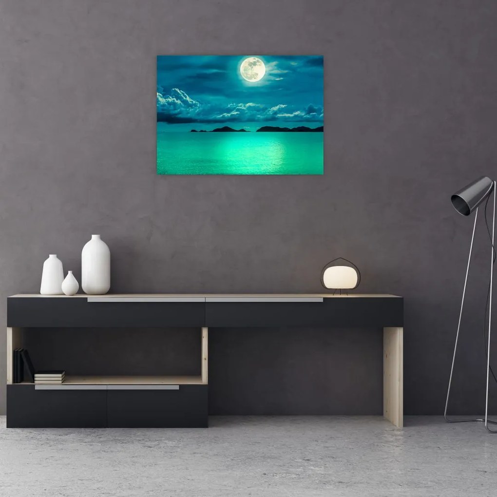Kép - Telihold a felszín felett (üvegen) (70x50 cm)