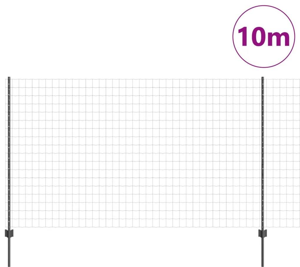 Euro Kerítés Készlet 2 db Szürke Fém 10 x 1,4 m Tartós