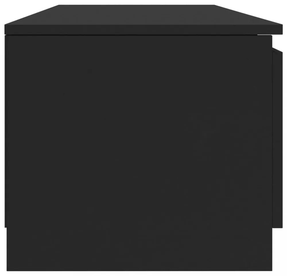 fekete szerelt fa TV-szekrény 140 x 40 x 35,5 cm