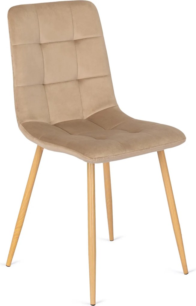 Szék bézs színben, bársony kárpittal FREDY
