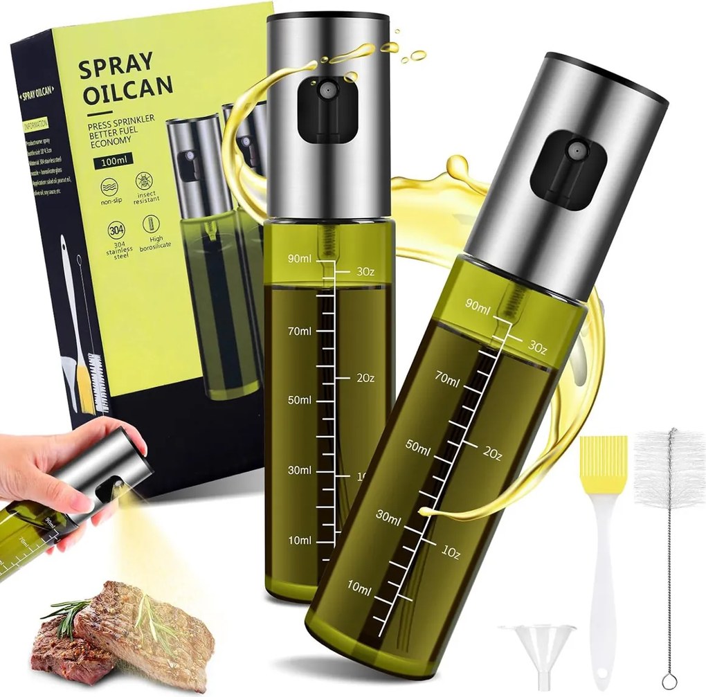 Olajlemosó Ecet Sötét Üveg Adagoló Üveg Pára 100ML