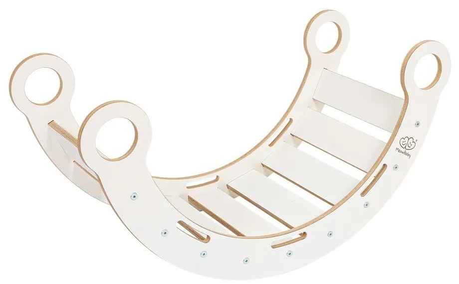 Fehér borovi fenyő hinta 39x75x38 cm Montessori – Meowbaby