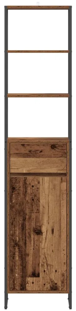 vidaXL Fürdőszoba Székény fiókkal Öreg fa 40 x 30 x 180 cm Faanyag