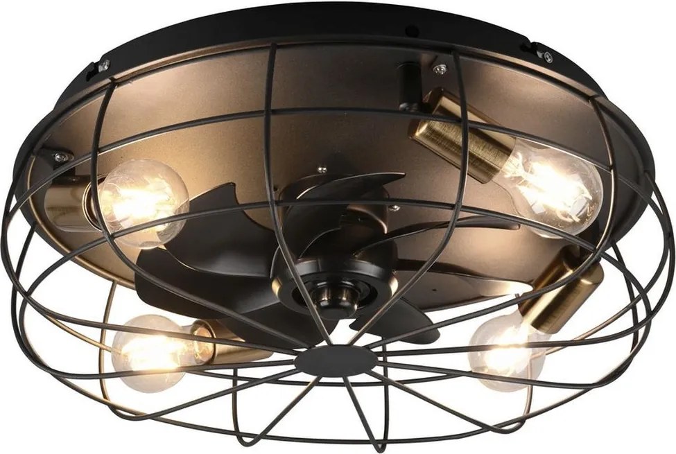 TRIO R61095032 TRONDHEIM Ventilátoros lámpa Fekete E27 IP20