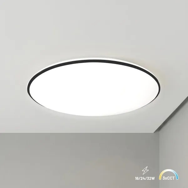 LED mennyezeti lámpa HUGO LED/16/24/32W/230V 3000/4000/6500K átm. 37 cm IP54 fekete