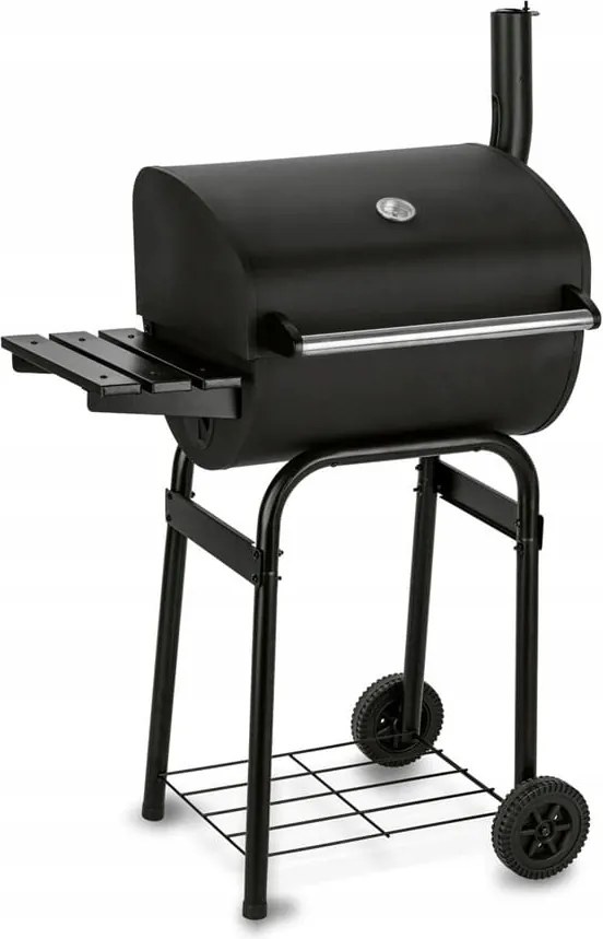 Kerti faszenes grill fedővel és hőmérővel