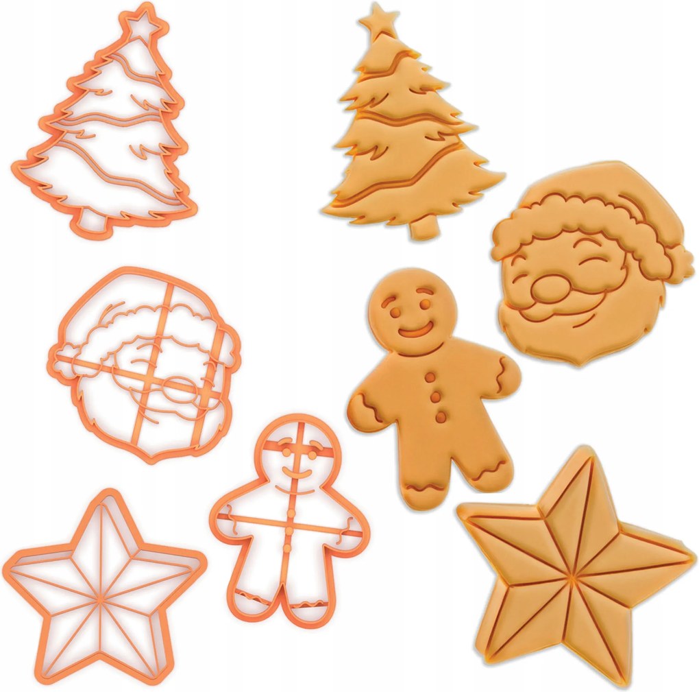 Foremki Prémium mézeskalács/sütemény kiszúrók Karácsonyi Mikulás Szett 4 darabos