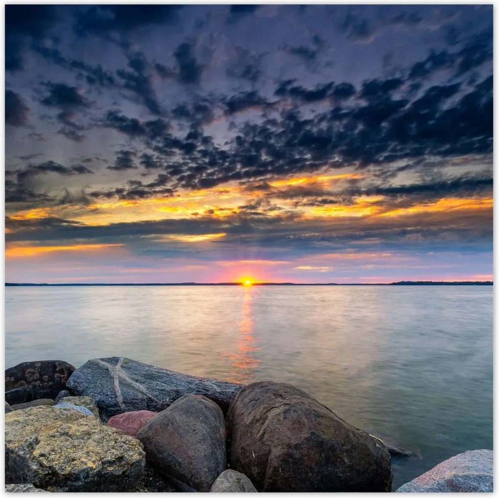 Poszterek 140x140 Sziklák Tenger Naplemente