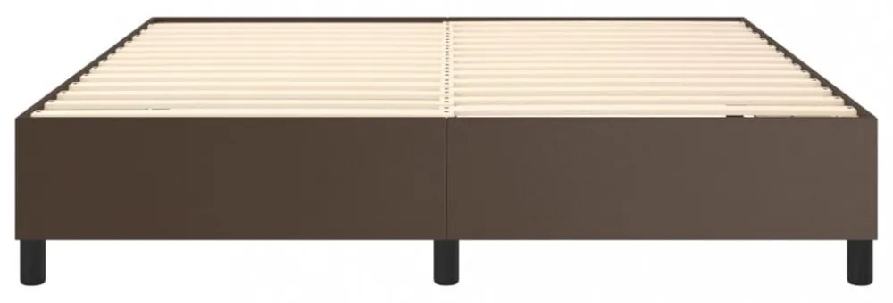 barna műbőr rugós ágykeret 160x200 cm