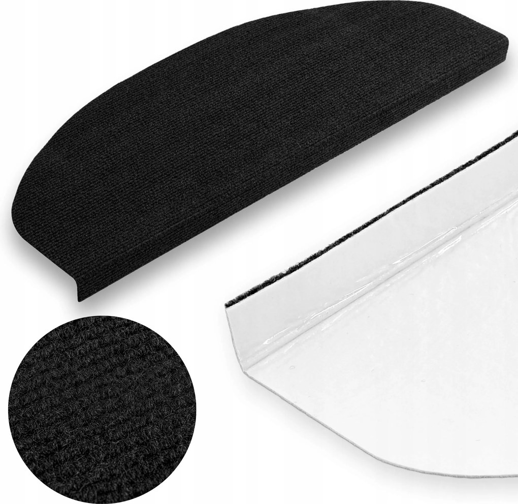 Stepi lépcsőszőnyeg, fekete