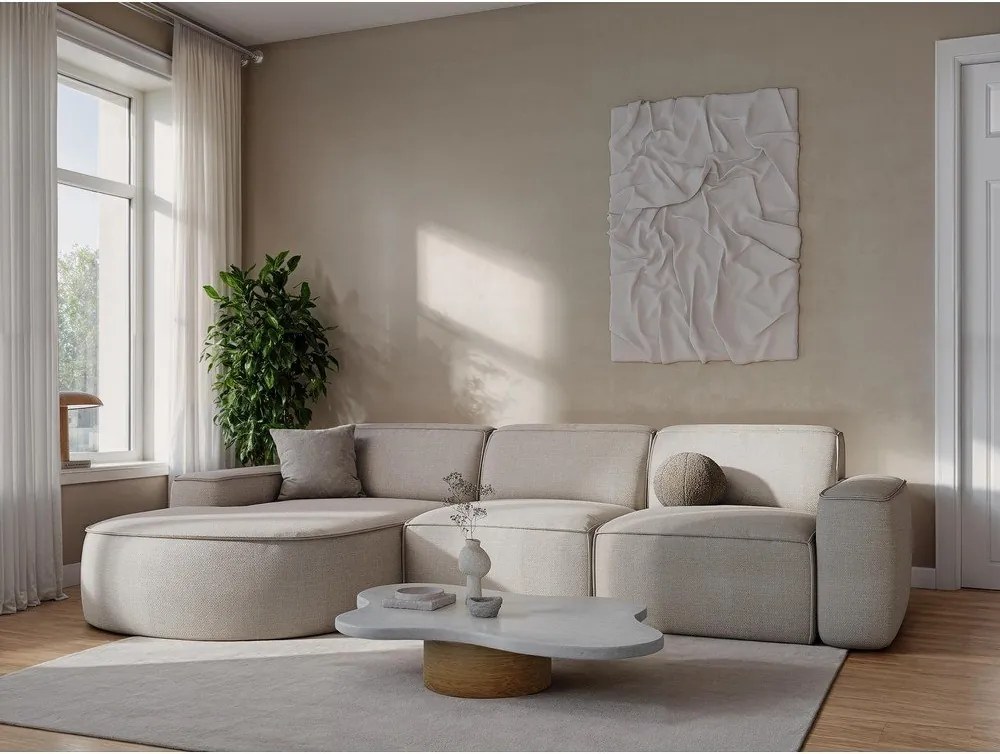 Zöld zsenília sarokkanapé (U alakú) Omao – Makamii