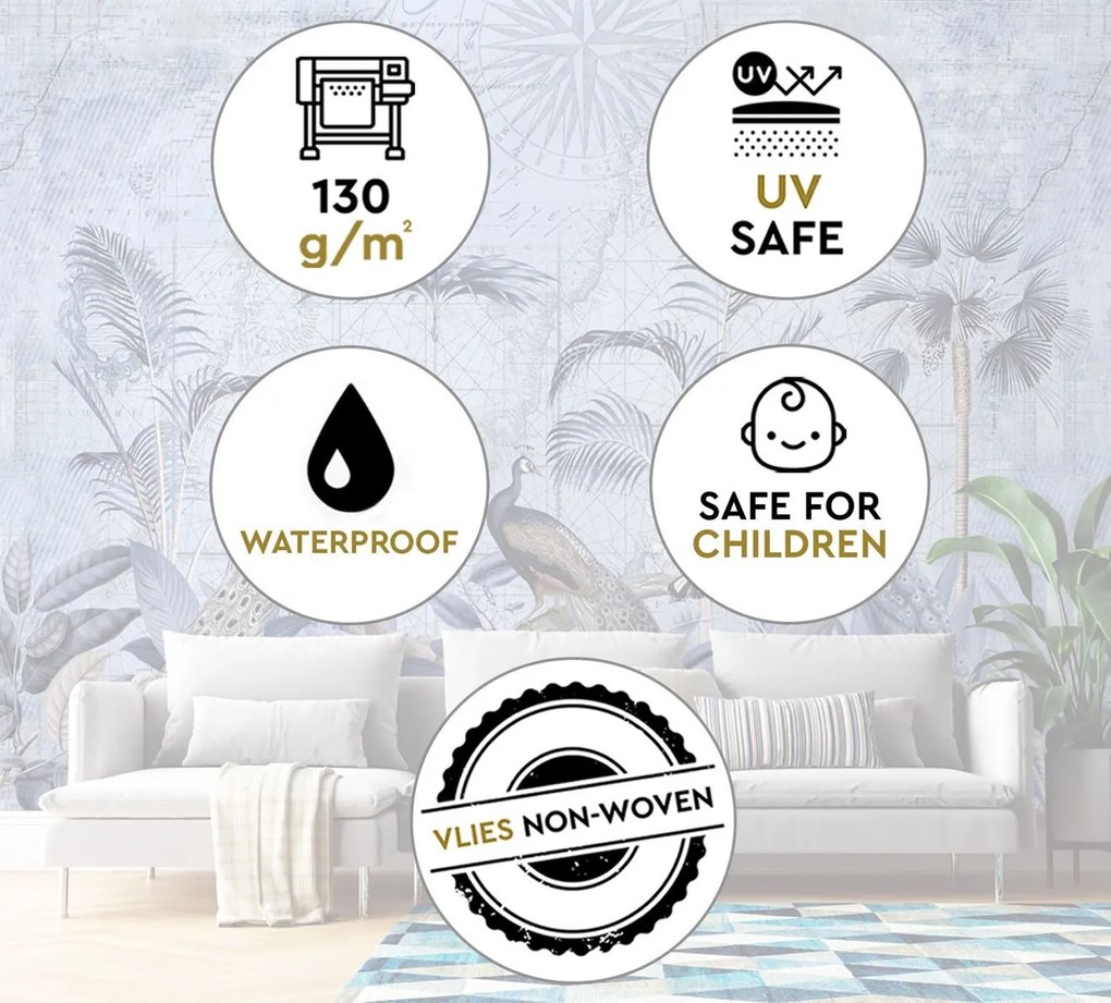 Gario Fotótapéta Pávak trópusi lila - Andrea Haase Anyag: Vlies, Méret: 150 x 105 cm