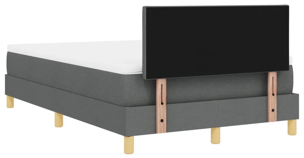 Box Spring Ágy Matrac és LED Sötétszürke 120x190 cm Szövet
