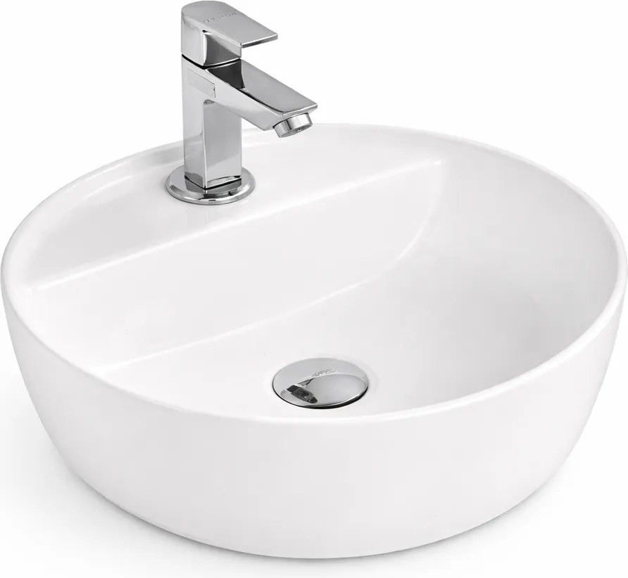 MONTERO 40 || Pultra helyezhető mosdókagyló, kerámia, fehér, lekerekített