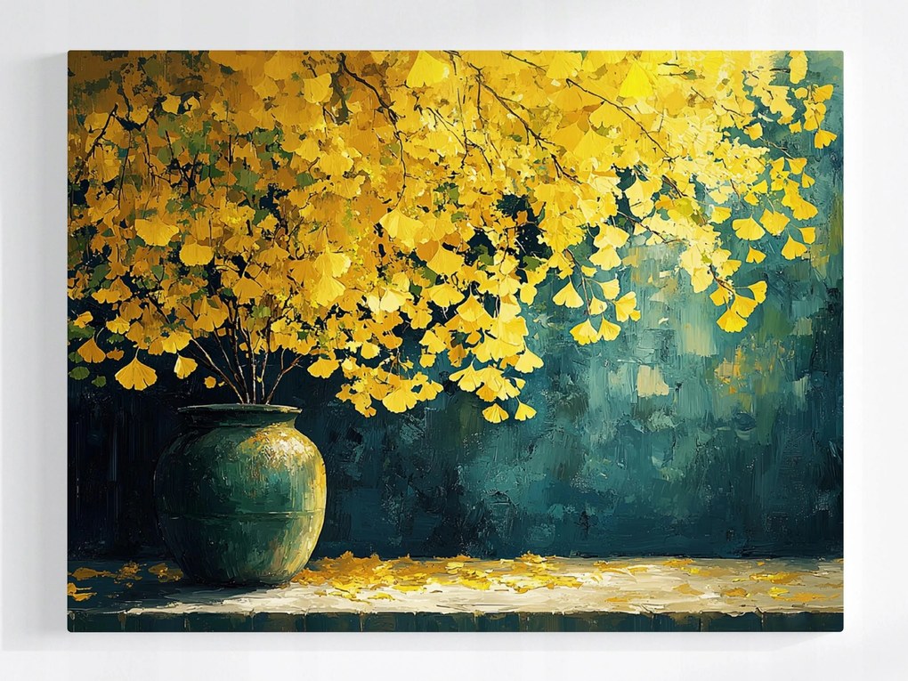 Poszter Fa Ginkgo Ősz Sárga Levelek 80x60