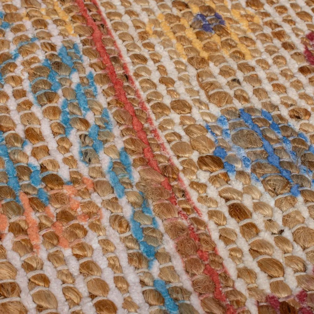 Natúr színű kézi szövésű jutakeverék szőnyeg 80x150 cm Taylor Patchwork – Flair Rugs