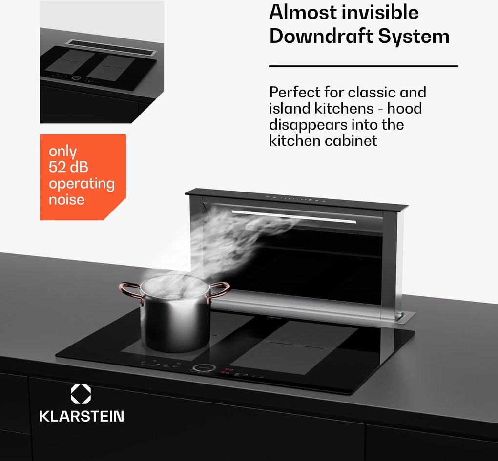 Klarstein Royal Flush Eco Slim 60, páraelszívó, 60 cm, 650 m³/h, A+