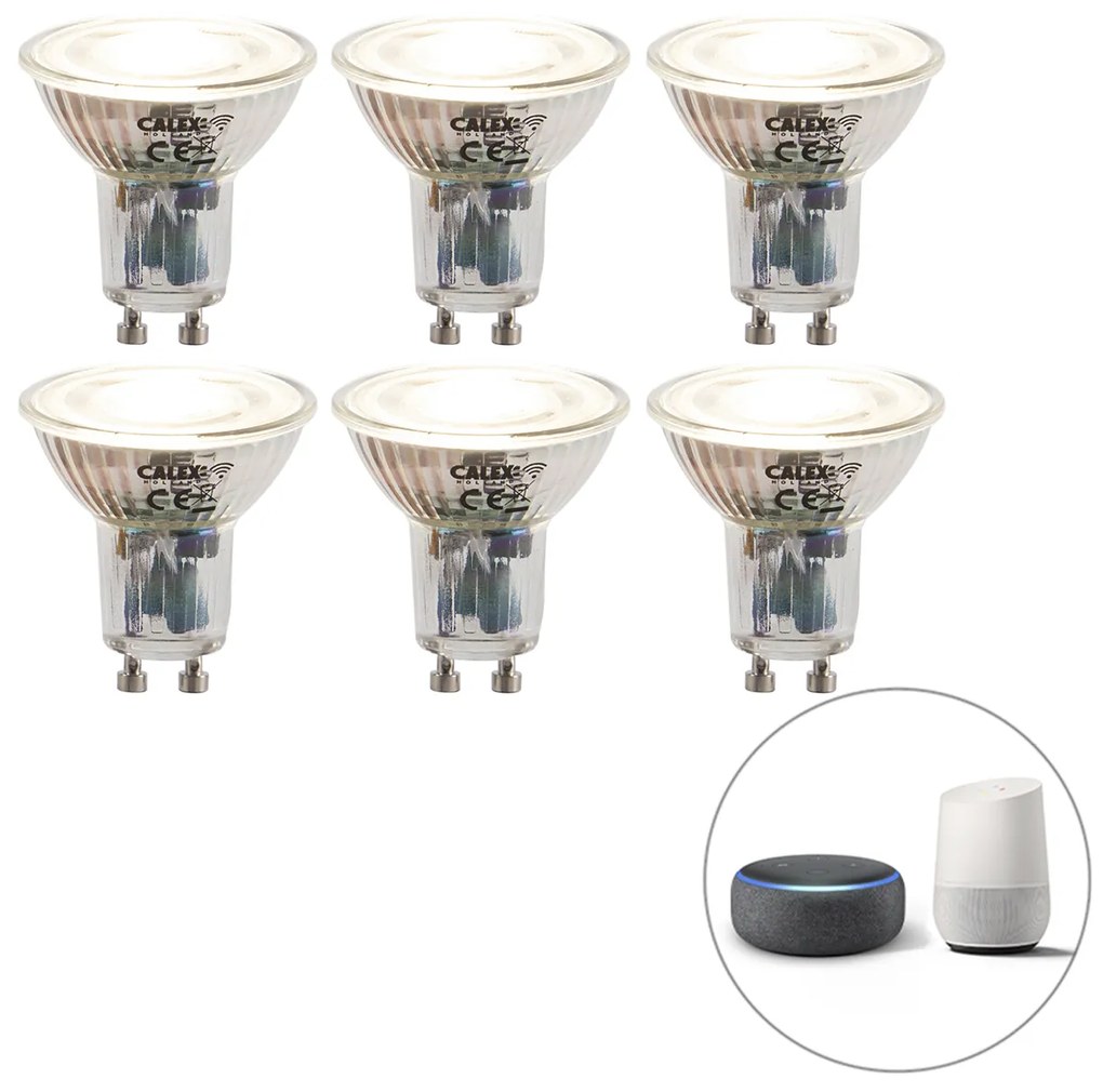 6 db-os készlet okos GU10 szabályozható LED izzó 5W 345lm 2200-4000K