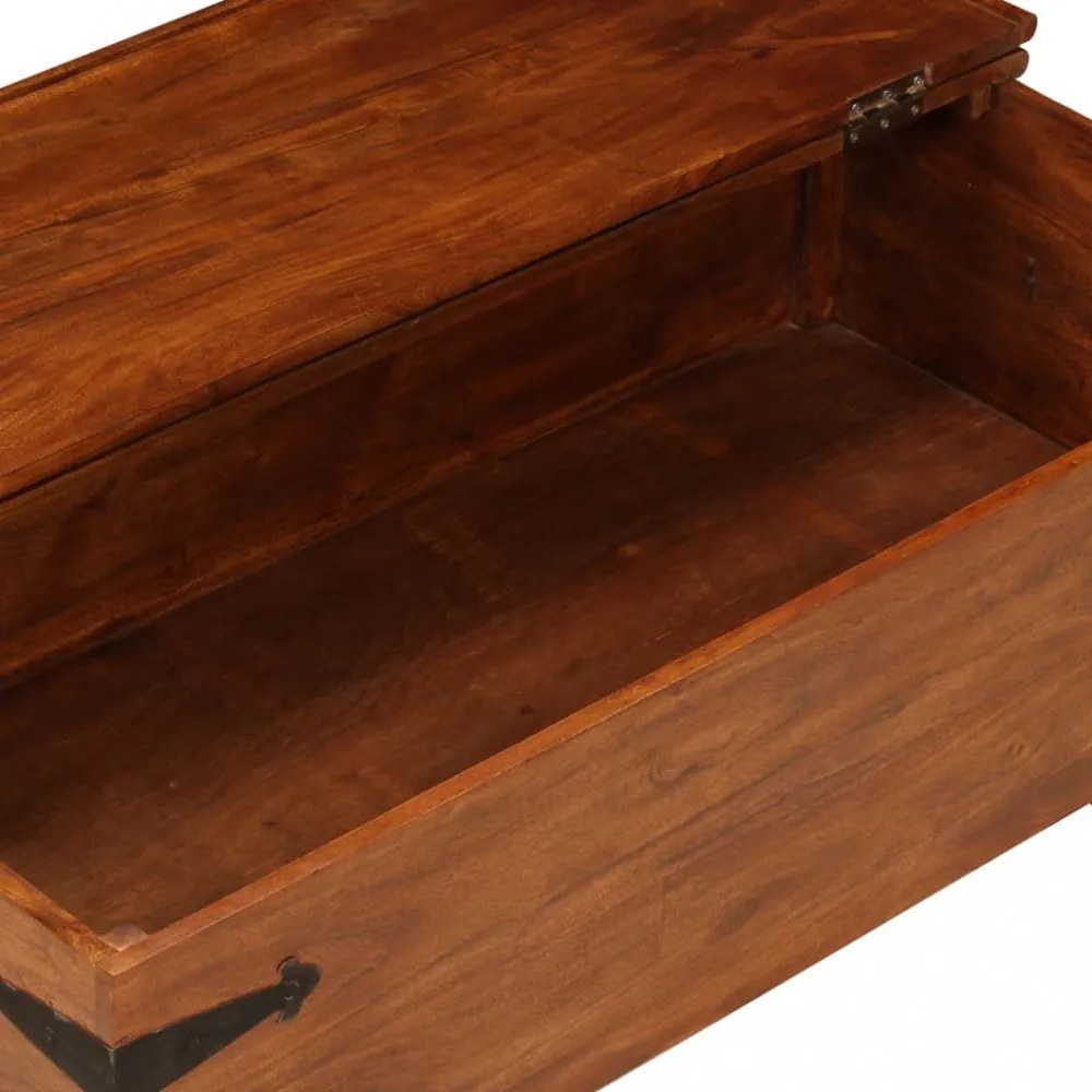 tömör akácfa dohányzóasztal mézszínű bevonattal 110x55x35 cm