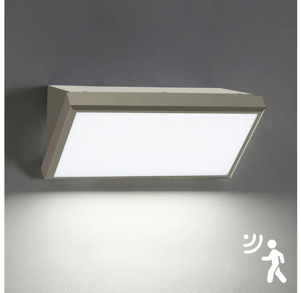 Brilagi-LED kültéri fali lámpa TRIANGLE LED/20W/230V szürke IP65 érzékelővel