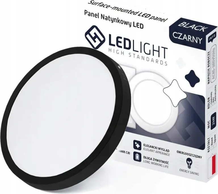 Plafoniera Led Plafon Fehér Hideg Falra Szerelhető Panel Nem Villogó 29CM 24W