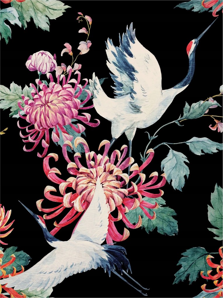 Fotótapéta Darvak virágokban japán stílus elegancia 206x275 +ragasztó