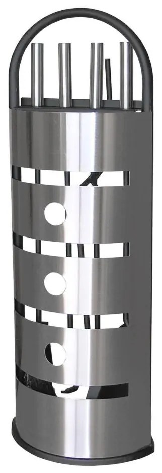 Kandalló szerszámok 5 db fényezett króm