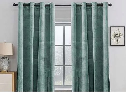 Bársony sötétítő függöny 140×175 cm hőszigetelés világoszöld