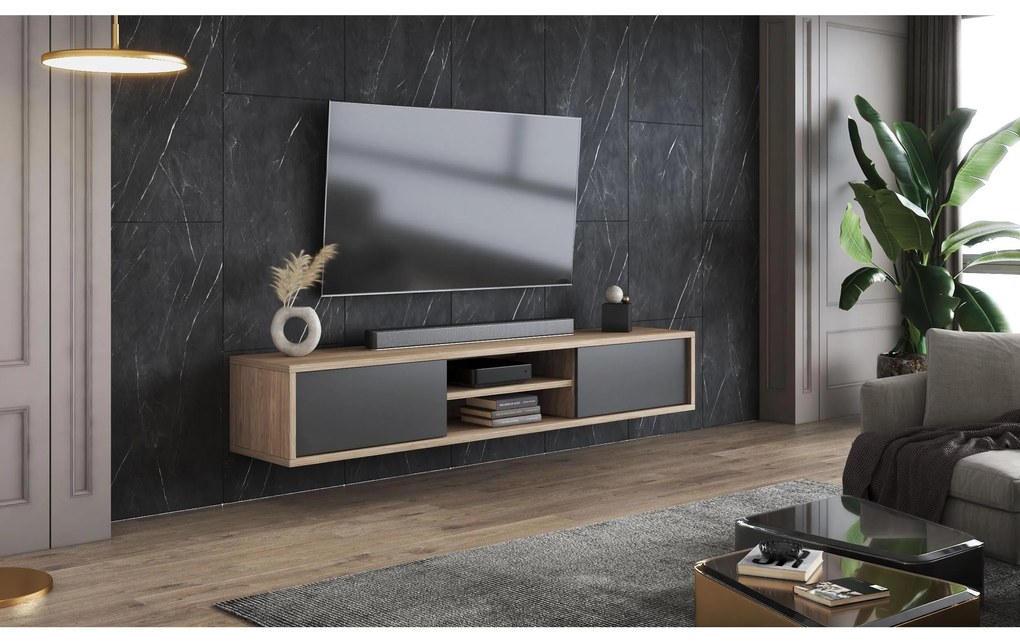TV asztal Fiora 40 (olajozott tölgy + antracit). 1066467