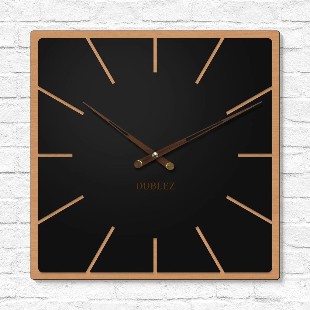 DUBLEZ | Dizájnos fa falióra - Noir