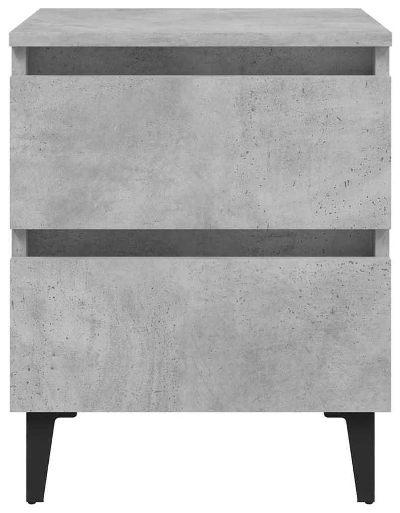 2 db betonszürke szerelt fa éjjeliszekrény 40 x 35 x 50 cm