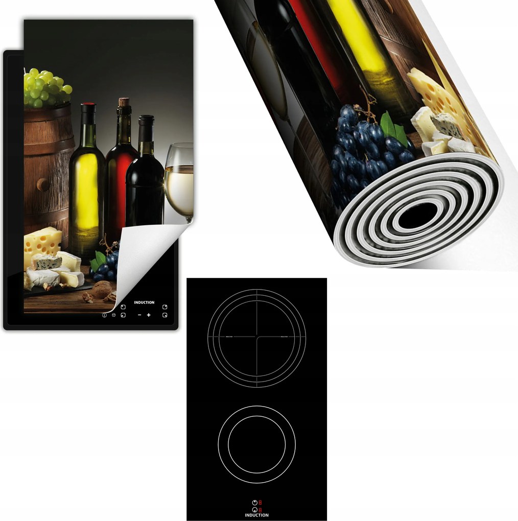 Indukciós Védőszőnyeg Konyhapult 30x52 Fa bor