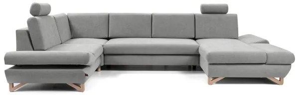 AVESTA kárpitozott U-alakú sarok ülőgarnitúra, ággyá nyitható, tárolóval, szürke