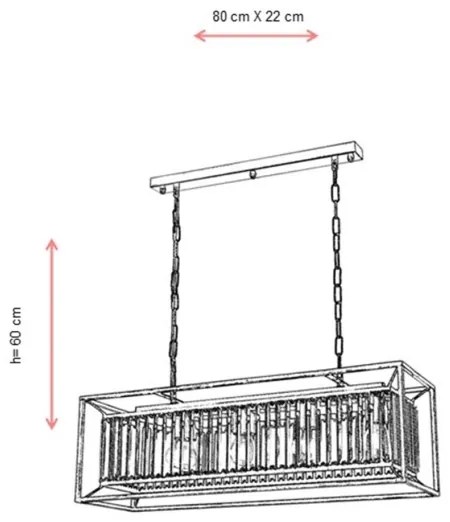 CRYSTALLINE láncos csillár 4xE27/6W/230V, bronz színű