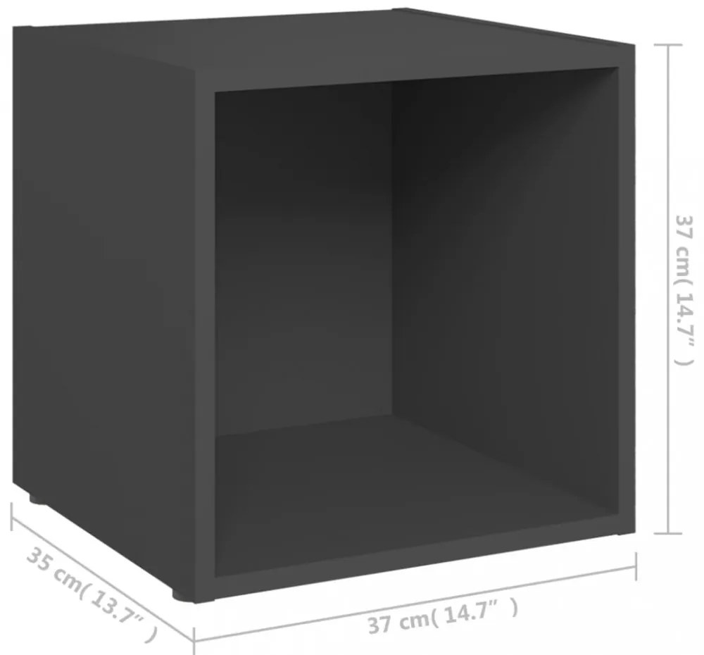 2 db szürke szerelt fa TV-szekrény 37 x 35 x 37 cm