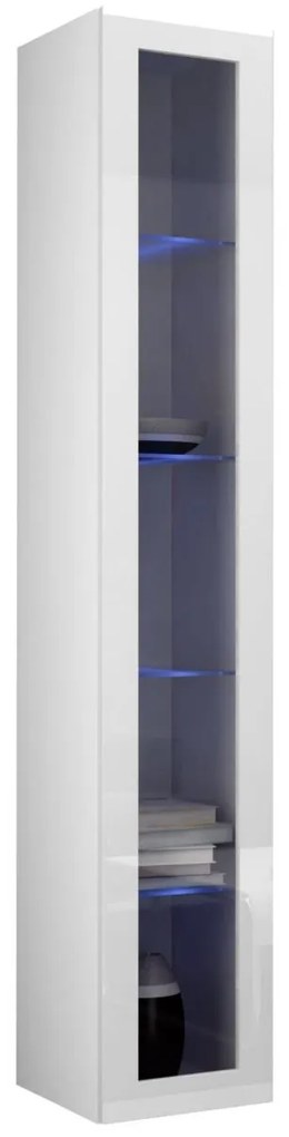 Vitrin Zylia (fehér + fényes fehér) (RGB LED világítás színes). 1058207