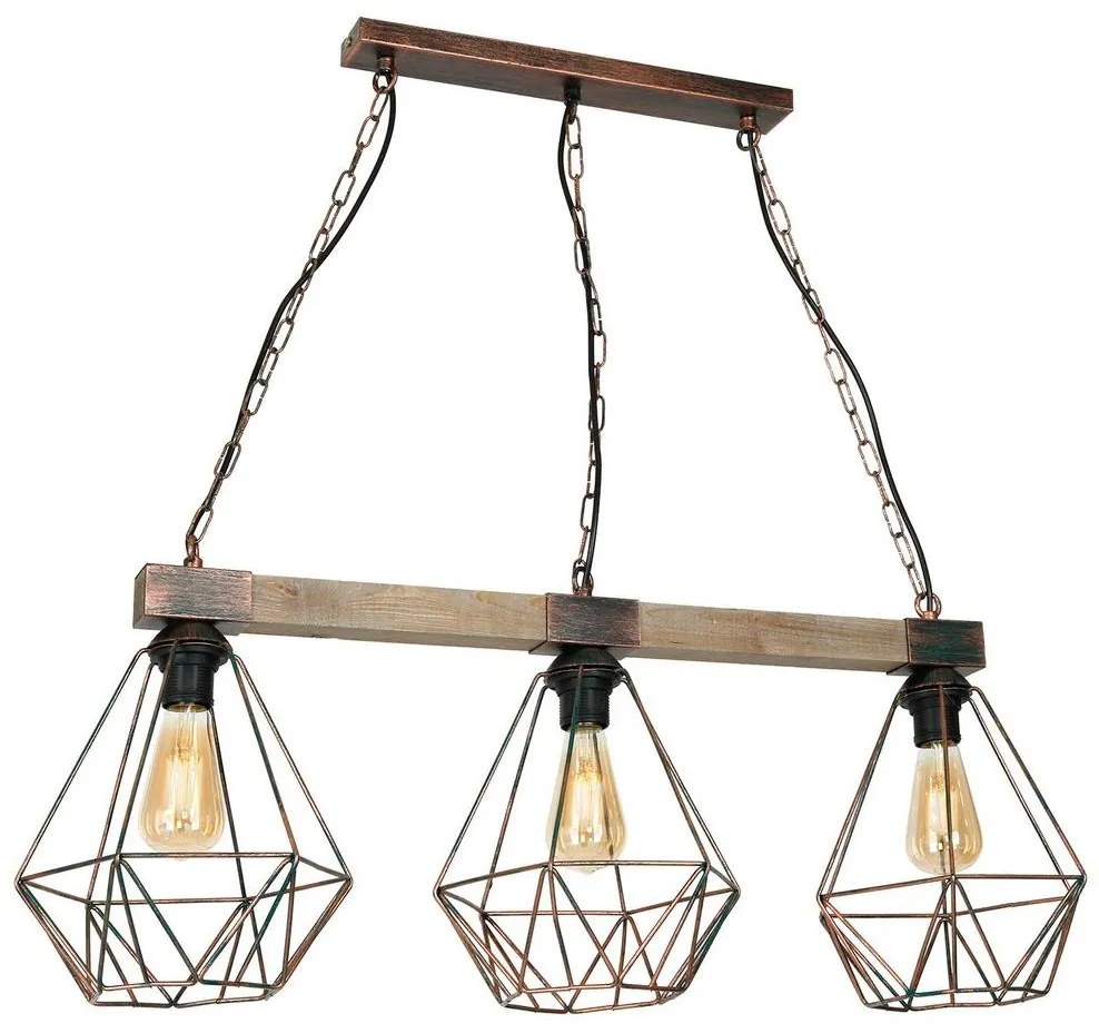 Csillár láncon HAKON 3xE27/60W/230V