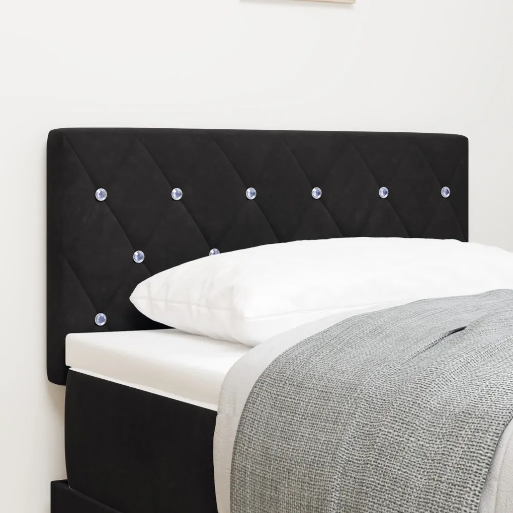 LED fejvég kristálygombos tűzéssel fekete 80 cm bársony
