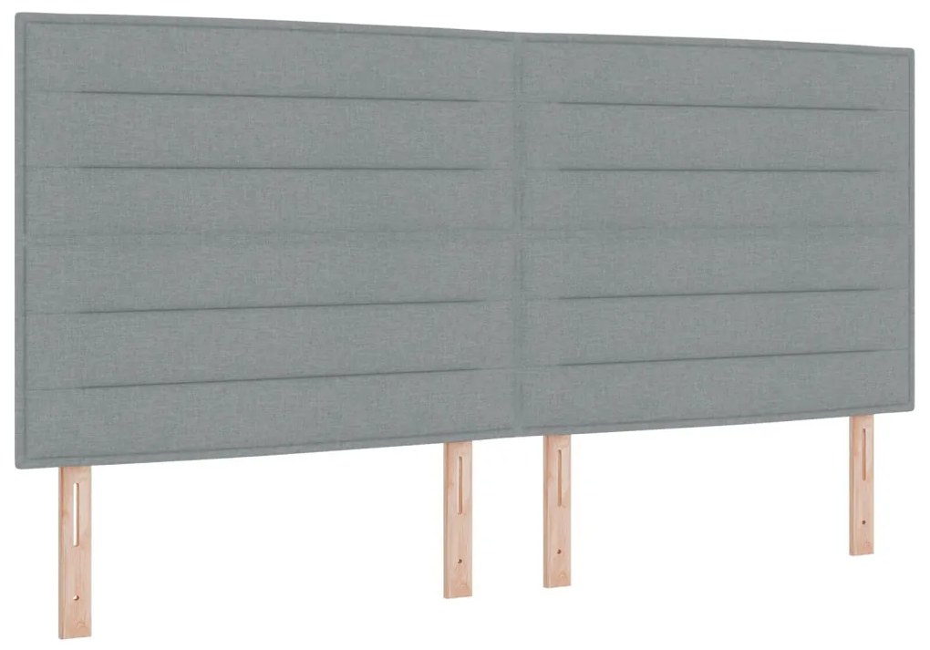 Box Spring Ágy Matrac Világosszürke 200x200 cm Szövet
