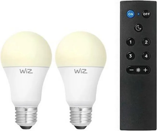 2 db-os szett dimmelhető LED izzó A60 E27/9W/230V 2700K Wi-Fi + távirányító - WiZ