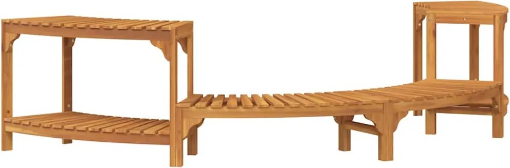 vidaXL Jakuzzi Környezet Félkör Barna 272 x 120 x 55,5 cm Tömör Akácfa